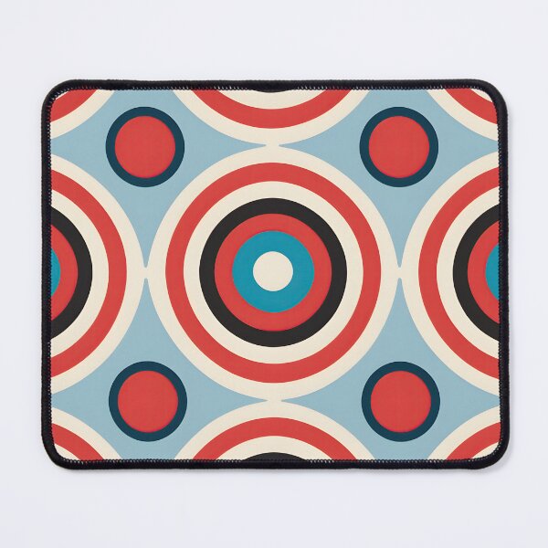 Item preview, Mid Century Modern  Geometric  Circles Blue Red designed and sold by Prints and Lifestyle.