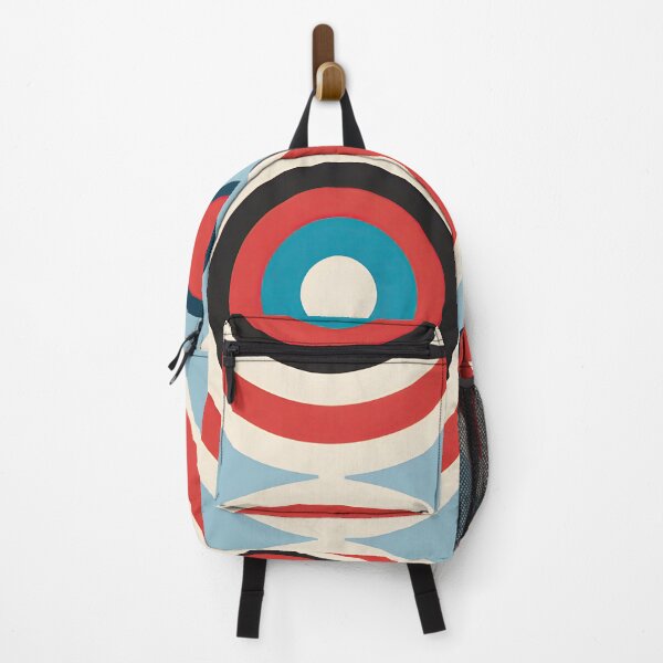 Item preview, Mid Century Modern Geometric Circles Blue Red designed and sold by Prints and Lifestyle.