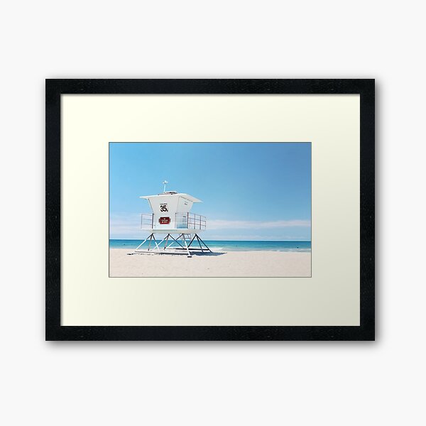 lifeguard tower Carlsbad 35 Framed Art Print