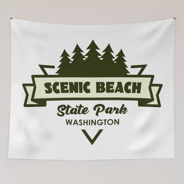Item preview, Scenic Beach State Park Washington Trees And Ribbon designed and sold by bivenart.