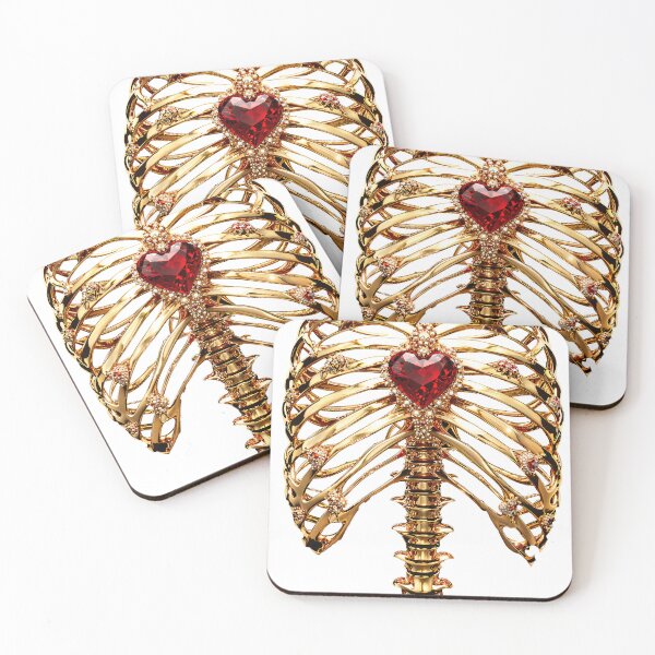 Item preview, Ruby Heart Golden Ribcage designed and sold by hyperdogg.