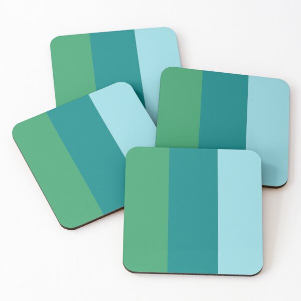 Item preview, Vertical Wide Stripes In Three Shades Of Blue Green designed and sold by taiche.