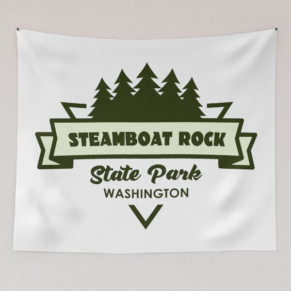 Item preview, Steamboat Rock State Park Washington Trees And Ribbon designed and sold by bivenart.