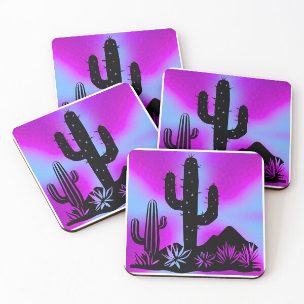 Item preview, Vibrant Psychedelic Cactus Desert Scene in Pink, Magenta, and Purple Hues designed and sold by Fredster1966.