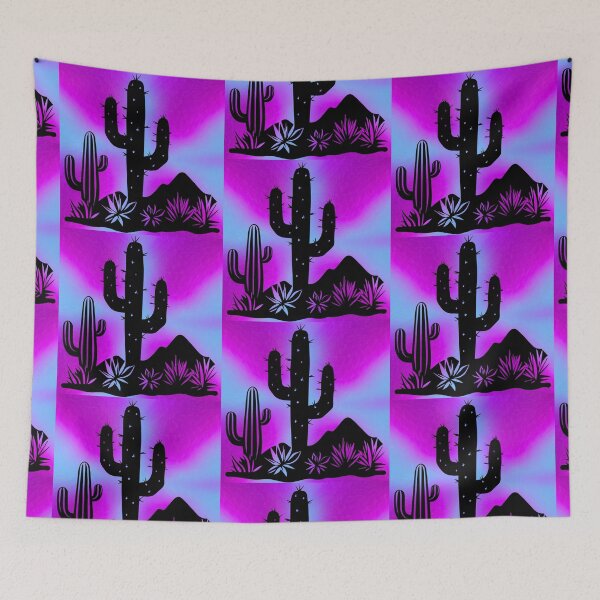 Item preview, Vibrant Psychedelic Cactus Desert Scene in Pink, Magenta, and Purple Hues designed and sold by Fredster1966.