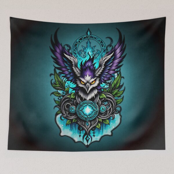 Item preview, Owl with magical elements.  designed and sold by nicky2342.