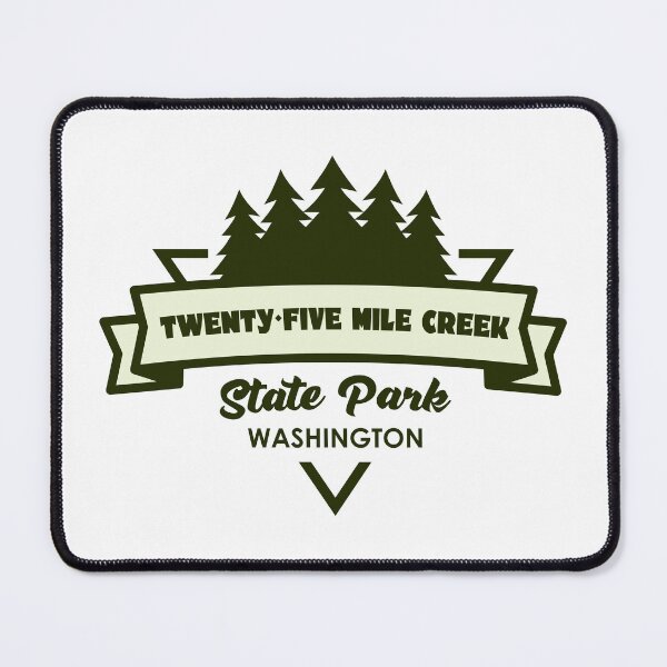 Item preview, Twenty-Five Mile Creek State Park Washington Trees And Ribbon designed and sold by bivenart.