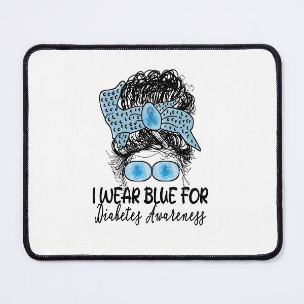 Item preview, I Wear Blue for Diabetes Awareness Leopard Tousled Bun designed and sold by vibeno1.