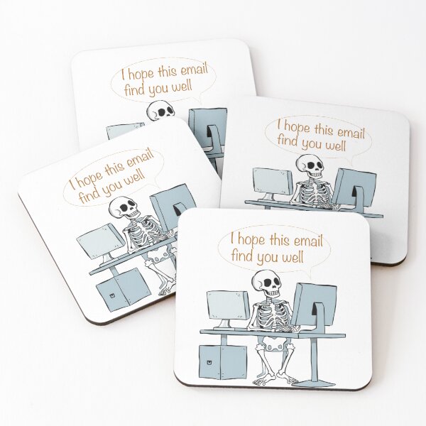 Item preview, Work, Job, Fun and Playful Illustration, "I Hope This Email Finds You Well" Skeleton Illustration PNG, 5000x5000, Work job designed and sold by PandPStudio.
