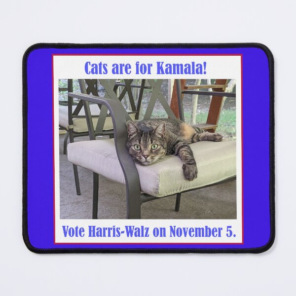 Item preview, Campaign-themed image featuring a tabby cat lounging on a chair. Fun political message blending pets and politics. designed and sold by MJH-Photo.