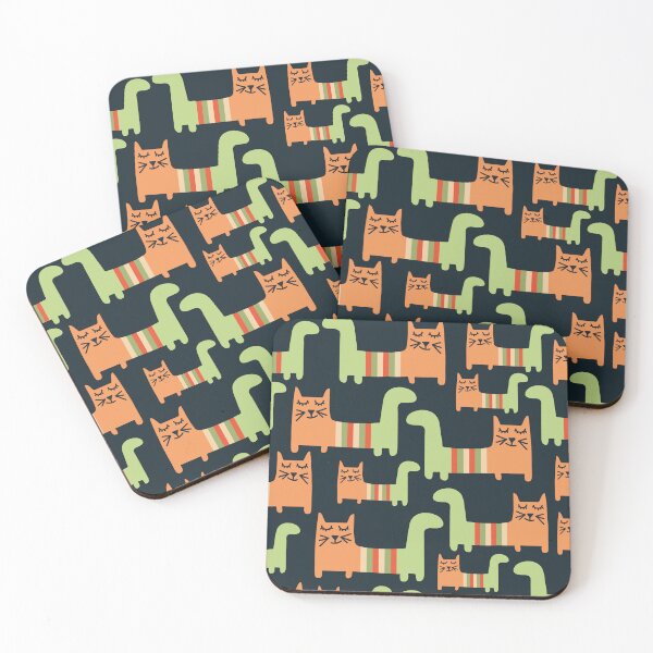Item preview, funny colorful striped cats, pattern designed and sold by Mauswohn.