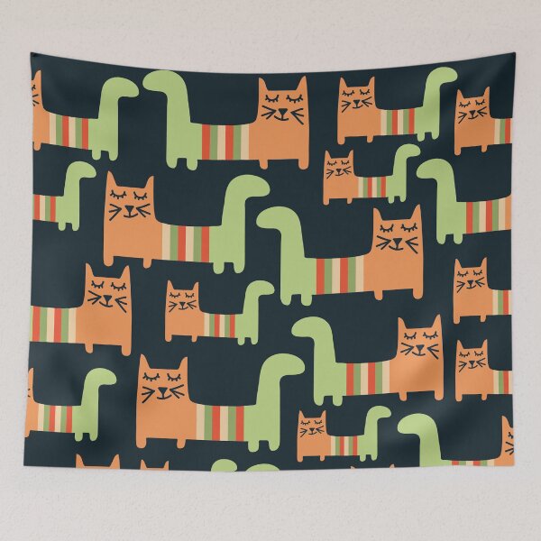 Item preview, funny colorful striped cats, pattern designed and sold by Mauswohn.