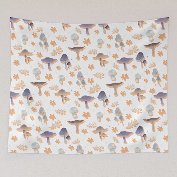 Item preview, Woodland Mushrooms Shadow Pattern (Orange) designed and sold by Nyatimira.