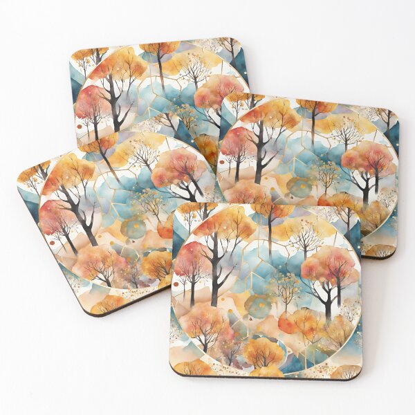 Item preview,  Fall vibes, autumn trees, autumn landscape, autumn colors, spirit week,watercolor pattern designed and sold by KolorellaS.