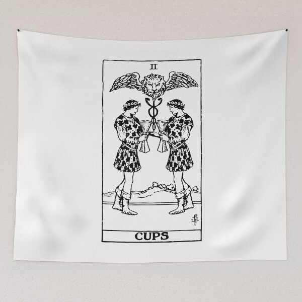 Item preview, M/M Two of Cups Gay Tarot in black LGBTQ+ designed and sold by winterwinter.