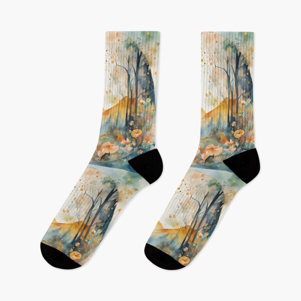 Item preview,  Fall vibes, autumn mountains landscape, autumn trees, , autumn colors, spirit week, watercolor pattern designed and sold by KolorellaS.