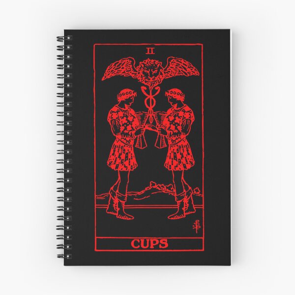 Item preview, M/M Two of Cups Gay Tarot in red LGBTQ+ designed and sold by winterwinter.
