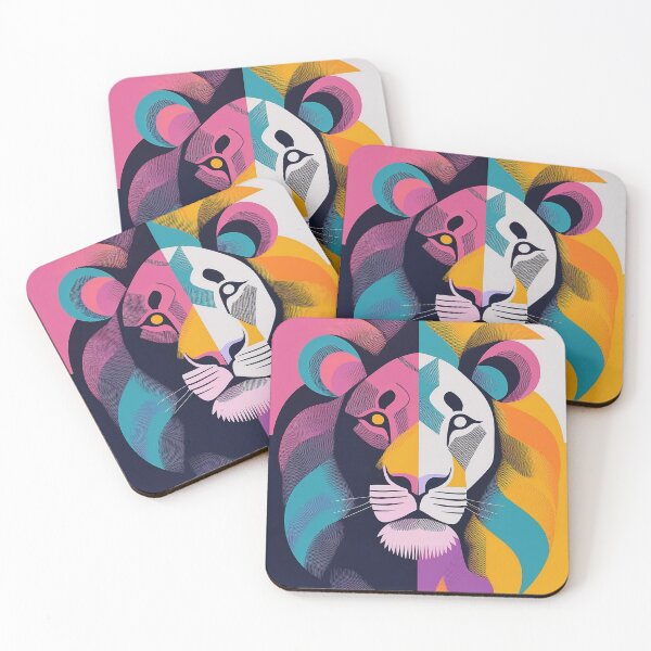 Item preview, Colourful Lion Portrait designed and sold by Adam Regester.