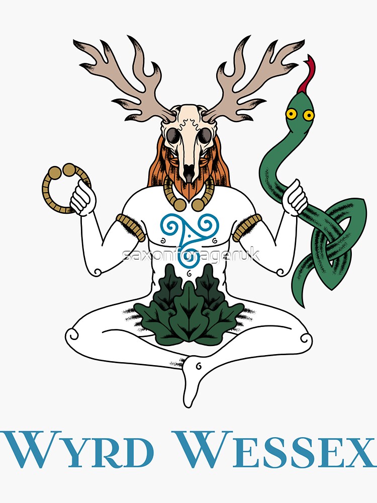 Thumbnail 3 of 3, Sticker, Cernunnos Wyrd Wessex designed and sold by saxonforageruk.