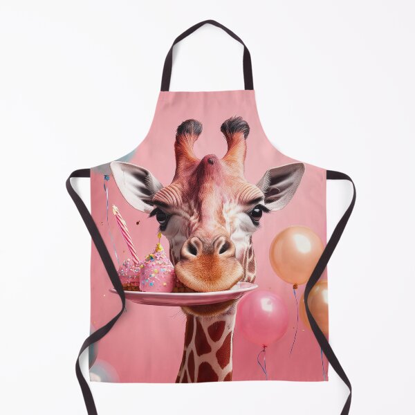 Item preview, Playful Giraffe Birthday Celebration with Balloons and Sweets - Pink Background designed and sold by Terradesignsbyk.