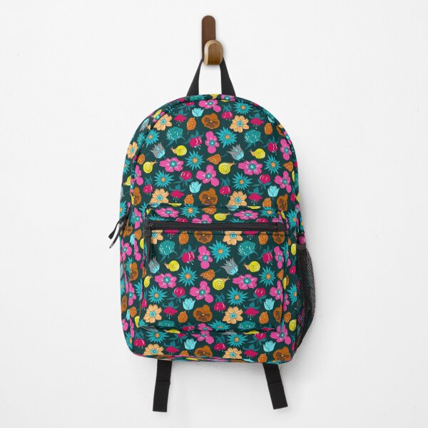 Item preview, Neon flowers in Liberty style on a dark background designed and sold by colorofmagic.