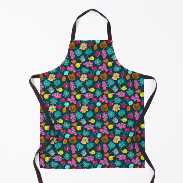 Item preview, Neon flowers in Liberty style on a dark background designed and sold by colorofmagic.