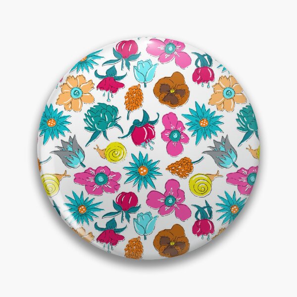 Item preview, neon flowers in Liberty style on a white background designed and sold by colorofmagic.