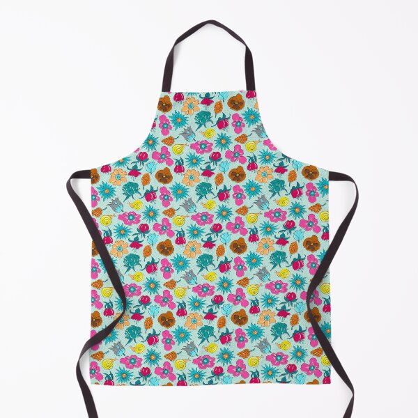 Item preview, Liberty-style neon flowers on a mint background designed and sold by colorofmagic.