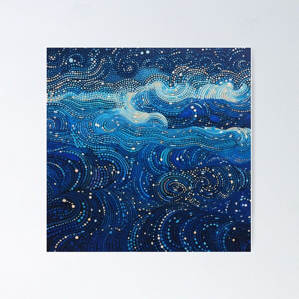Item preview, Aboriginal Inspired Dot Art - With Stormy Waves designed and sold by GrinGalore.