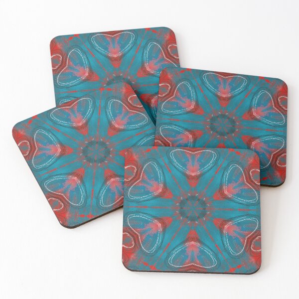 Item preview, Heart Circle Pattern In Turquoise And Red designed and sold by KeksWorkroom.