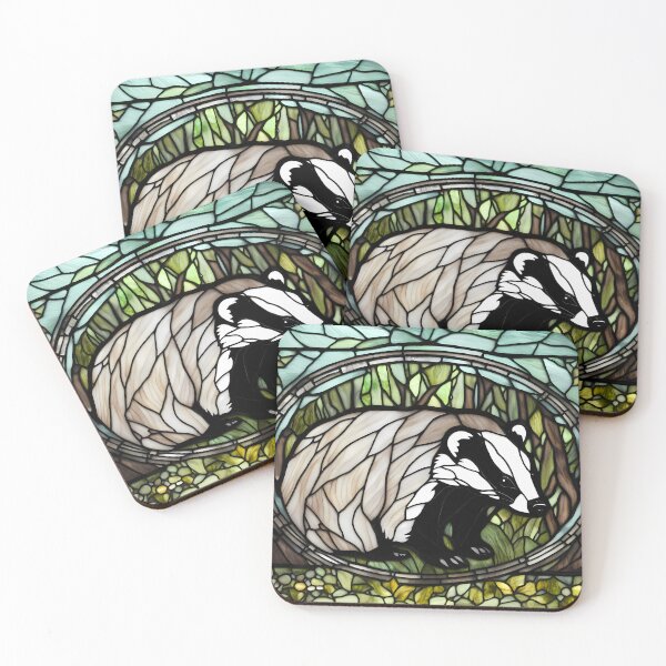 Item preview, Badger in the Wild Stained Glass designed and sold by CalmnessbyChoice.