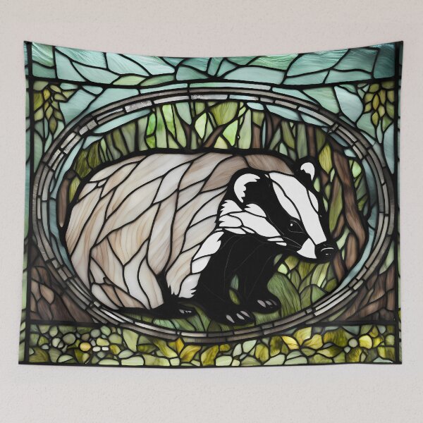 Item preview, Badger in the Wild Stained Glass designed and sold by CalmnessbyChoice.