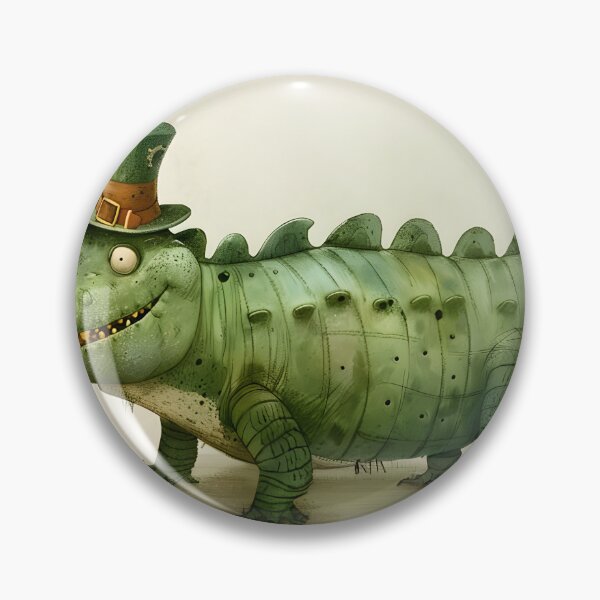 Item preview, Crocodile in whimsical hat with quirky expression designed and sold by Artessie.