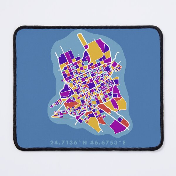 Item preview, Hand drawn Artistic Map of Riyadh, Saudi Arabia, colorful designed and sold by CreatEVEdesign.