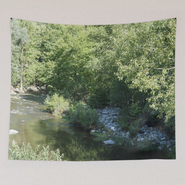 Item preview, Calm Summertime River with Lush Green Riverbanks designed and sold by Georgia Mizuleva.