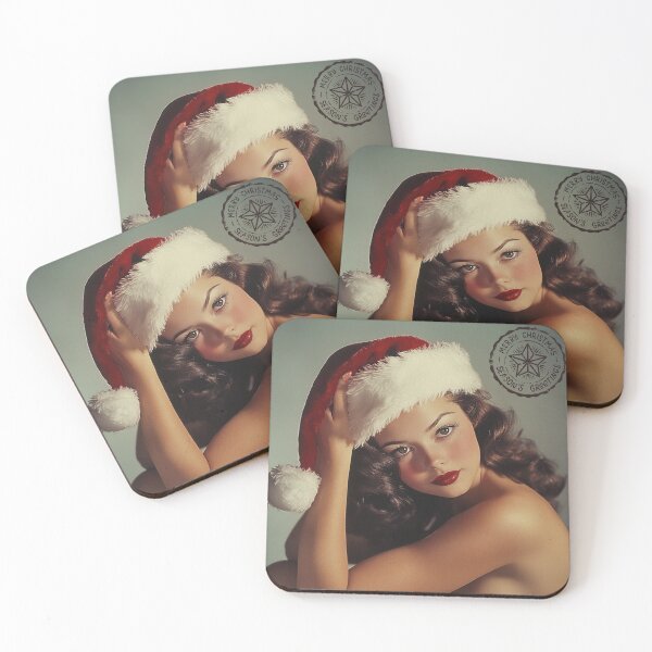 Item preview, Vintage Classic Pin Up Girl Santa Clause Postcard designed and sold by The Art of Kkatarynka.