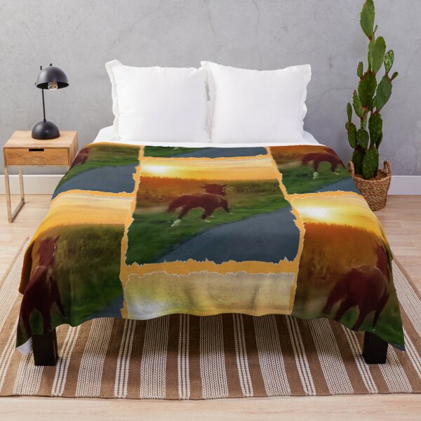 Item preview, Horse Runs Along Roadside During Sunset Brushed Art designed and sold by kristalcurt.