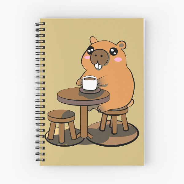 Item preview, Capybara drinking coffee on the table designed and sold by nuutree.