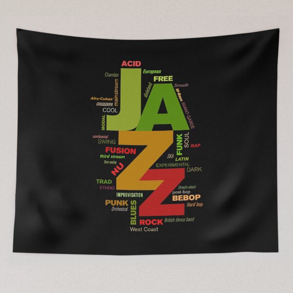 Item preview, Jazz styles and genres - typography and graphics designed and sold by BlackLineWhite.