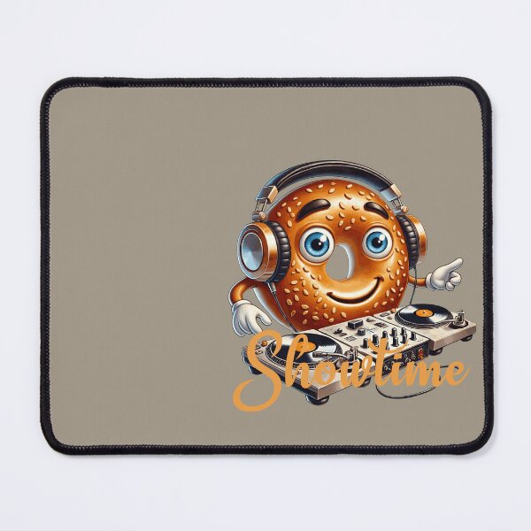 Aperçu de l'œuvre nouvel autocollant, bagel, musique, dj, art automne/automne, showtime, kawaii foodiesart, cadeaux, cartes postales florales, autocollant, floral, autocollant floral, tasse d'automne florale,  créée et vendue par FOODIESART.