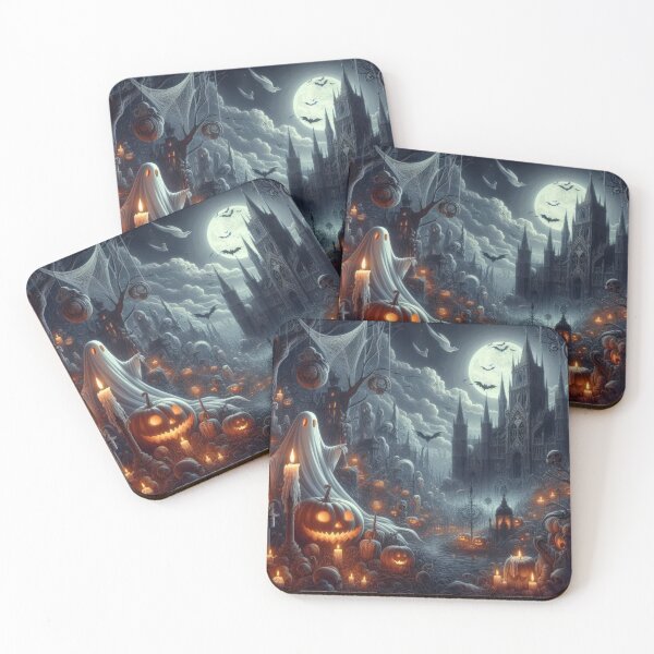 Item preview, halloween ghost with a castle,halloween ghost,Halloween Background ,Halloween Season designed and sold by Expressions-Sel.