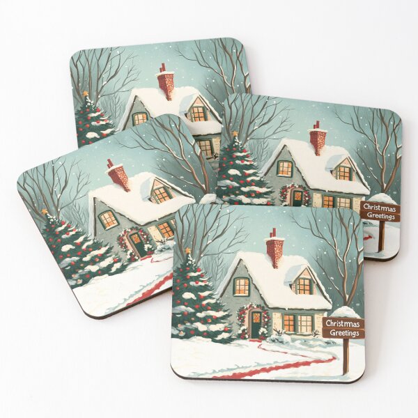 Item preview, Charming Cottage Christmas Scene Card designed and sold by The Art of Kkatarynka.
