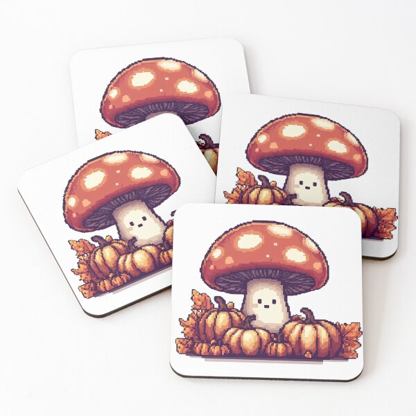 Item preview, Cute Pixel Autumn Mushroom designed and sold by NicolasGlowArt.