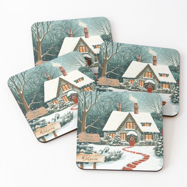 Item preview, Charming Cottage Christmas Scene Card designed and sold by The Art of Kkatarynka.