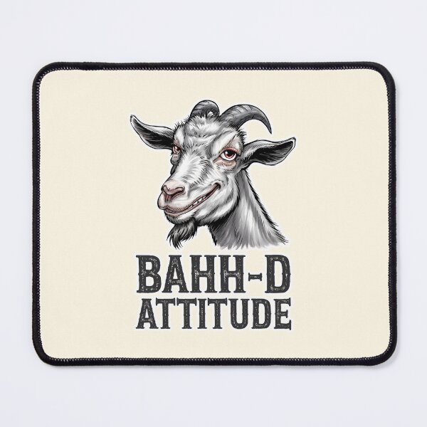 Item preview, Bahh-d Attitude Funny Goat Illustration designed and sold by Dream-Fab.