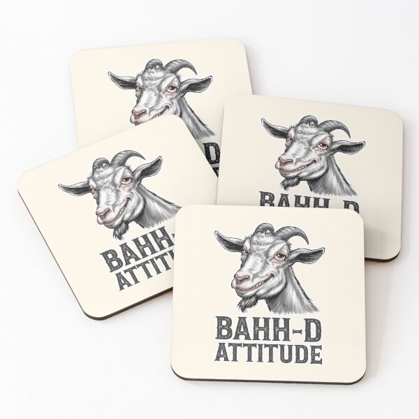 Item preview, Bahh-d Attitude Funny Goat Illustration designed and sold by Dream-Fab.