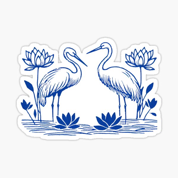 Item preview, Japanese Blue Cranes  designed and sold by WanderlustCoCo.