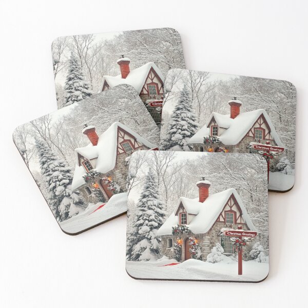Item preview, Charming Cottage Christmas Scene Card designed and sold by The Art of Kkatarynka.