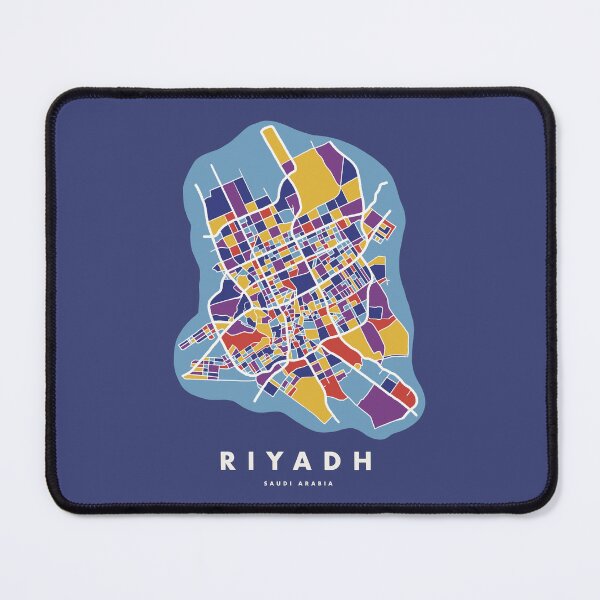 Item preview, Hand drawn Artistic Map of Riyadh, Saudi Arabia, colorful designed and sold by CreatEVEdesign.