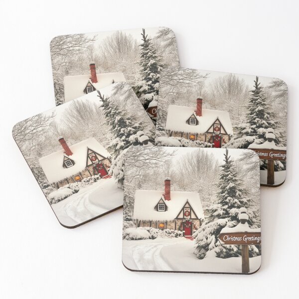 Item preview, Charming Cottage Christmas Scene Card designed and sold by The Art of Kkatarynka.